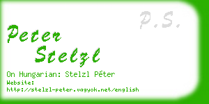 peter stelzl business card